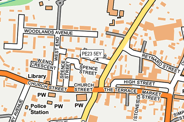 PE23 5EY map - OS OpenMap – Local (Ordnance Survey)