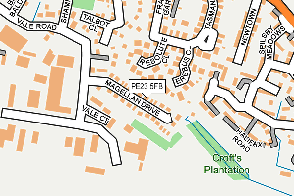 PE23 5FB map - OS OpenMap – Local (Ordnance Survey)
