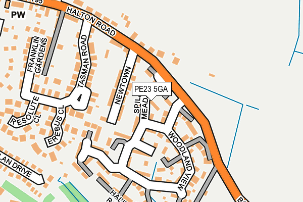 PE23 5GA map - OS OpenMap – Local (Ordnance Survey)