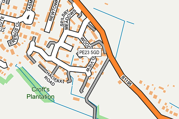 PE23 5GD map - OS OpenMap – Local (Ordnance Survey)