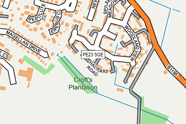 PE23 5GE map - OS OpenMap – Local (Ordnance Survey)