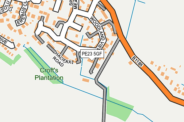 PE23 5GF map - OS OpenMap – Local (Ordnance Survey)