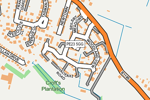 PE23 5GG map - OS OpenMap – Local (Ordnance Survey)