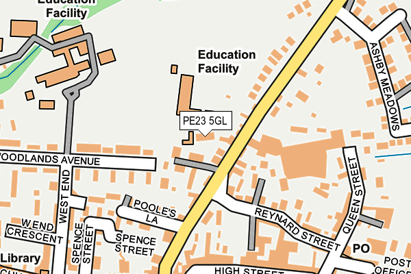 PE23 5GL map - OS OpenMap – Local (Ordnance Survey)