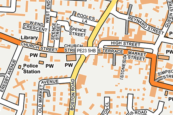 PE23 5HB map - OS OpenMap – Local (Ordnance Survey)