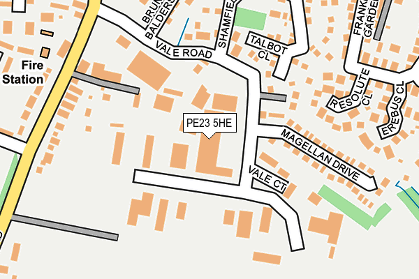 PE23 5HE map - OS OpenMap – Local (Ordnance Survey)