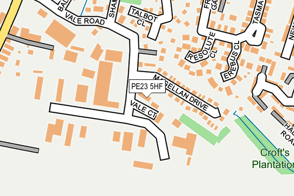 PE23 5HF map - OS OpenMap – Local (Ordnance Survey)