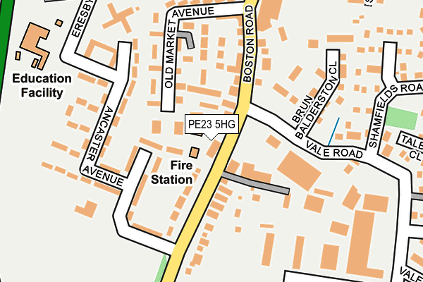 PE23 5HG map - OS OpenMap – Local (Ordnance Survey)