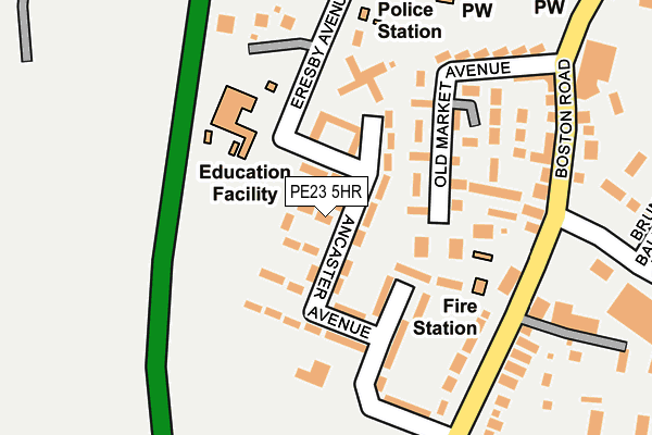 PE23 5HR map - OS OpenMap – Local (Ordnance Survey)