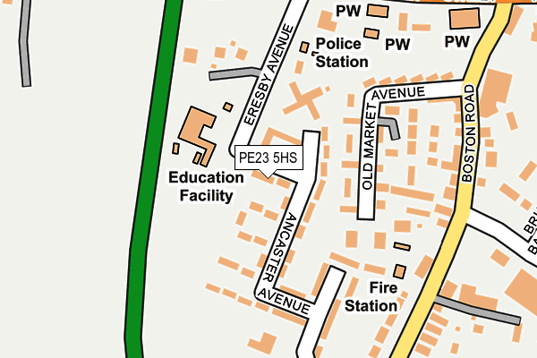 PE23 5HS map - OS OpenMap – Local (Ordnance Survey)