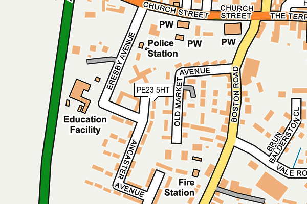 PE23 5HT map - OS OpenMap – Local (Ordnance Survey)