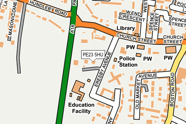 PE23 5HU map - OS OpenMap – Local (Ordnance Survey)