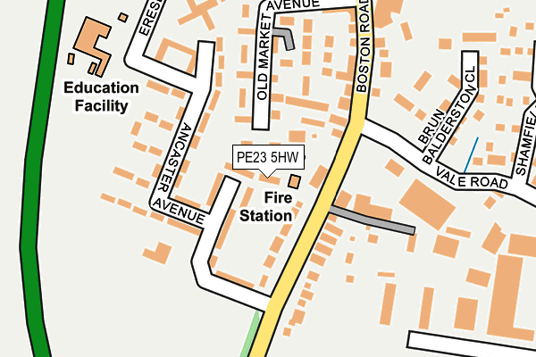 PE23 5HW map - OS OpenMap – Local (Ordnance Survey)
