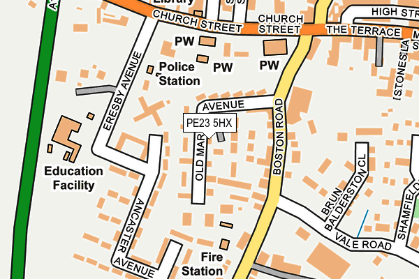 PE23 5HX map - OS OpenMap – Local (Ordnance Survey)