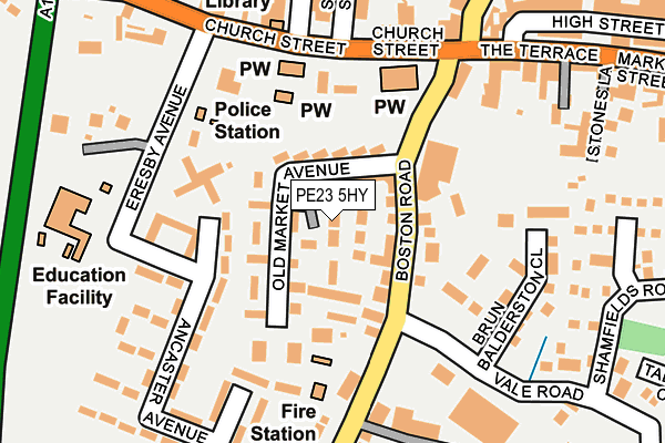 PE23 5HY map - OS OpenMap – Local (Ordnance Survey)