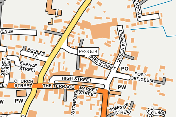 PE23 5JB map - OS OpenMap – Local (Ordnance Survey)