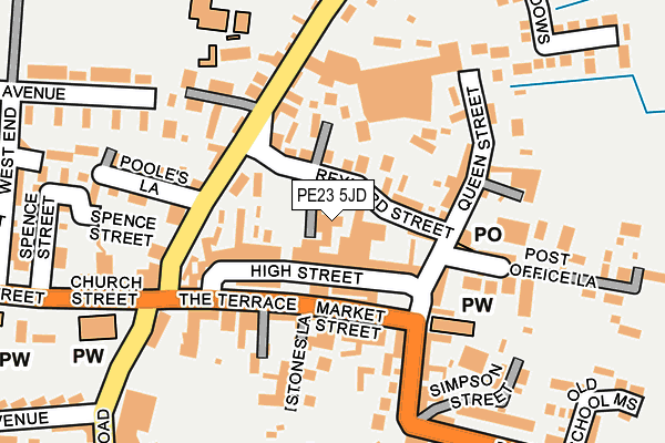PE23 5JD map - OS OpenMap – Local (Ordnance Survey)