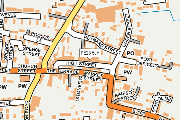 PE23 5JH map - OS OpenMap – Local (Ordnance Survey)
