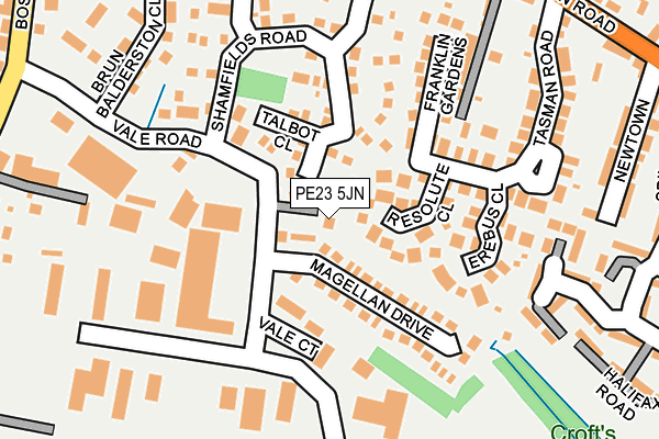 PE23 5JN map - OS OpenMap – Local (Ordnance Survey)