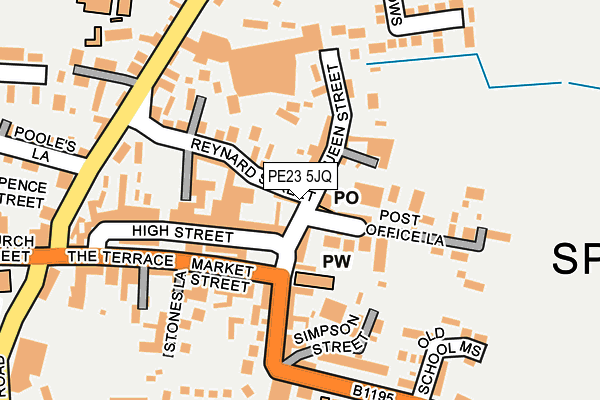 PE23 5JQ map - OS OpenMap – Local (Ordnance Survey)