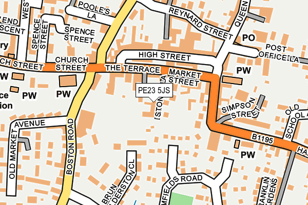 PE23 5JS map - OS OpenMap – Local (Ordnance Survey)