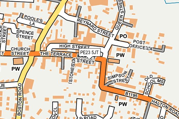 PE23 5JT map - OS OpenMap – Local (Ordnance Survey)