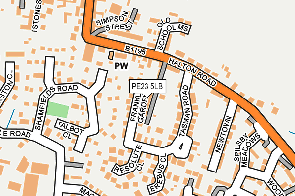 PE23 5LB map - OS OpenMap – Local (Ordnance Survey)