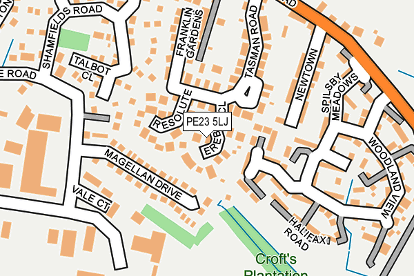PE23 5LJ map - OS OpenMap – Local (Ordnance Survey)