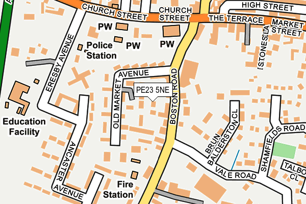 PE23 5NE map - OS OpenMap – Local (Ordnance Survey)