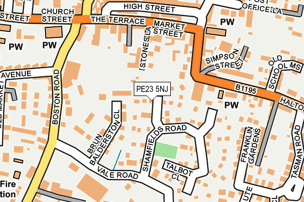 PE23 5NJ map - OS OpenMap – Local (Ordnance Survey)