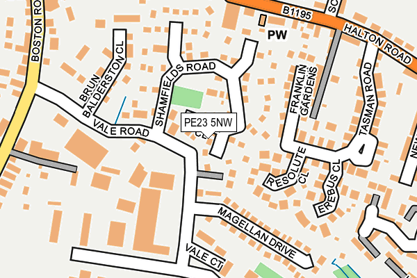 PE23 5NW map - OS OpenMap – Local (Ordnance Survey)