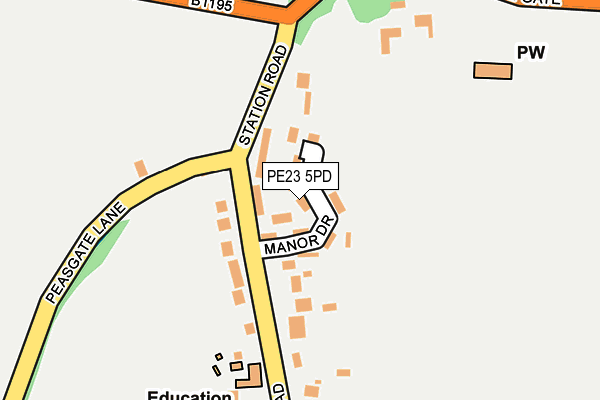 PE23 5PD map - OS OpenMap – Local (Ordnance Survey)