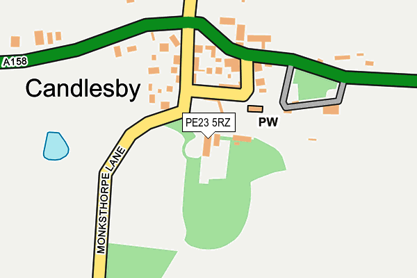 PE23 5RZ map - OS OpenMap – Local (Ordnance Survey)