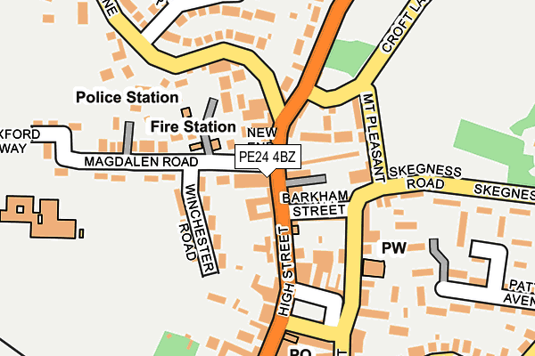 PE24 4BZ map - OS OpenMap – Local (Ordnance Survey)