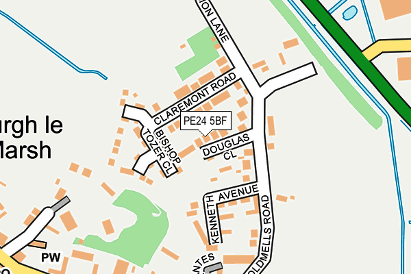 PE24 5BF map - OS OpenMap – Local (Ordnance Survey)