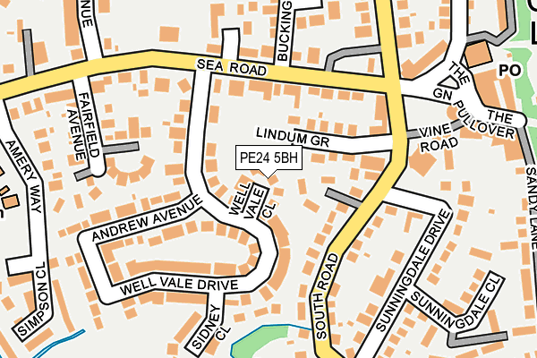 PE24 5BH map - OS OpenMap – Local (Ordnance Survey)