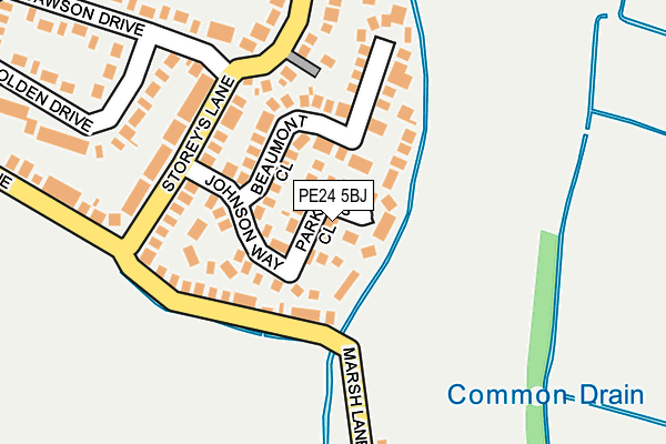 PE24 5BJ map - OS OpenMap – Local (Ordnance Survey)