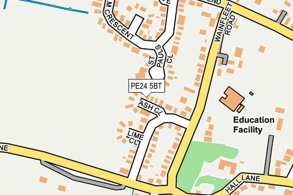 PE24 5BT map - OS OpenMap – Local (Ordnance Survey)