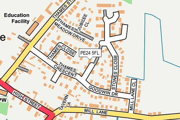 PE24 5FL map - OS OpenMap – Local (Ordnance Survey)