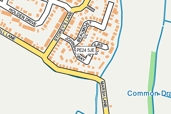 PE24 5JE map - OS OpenMap – Local (Ordnance Survey)