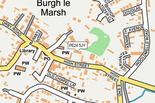 PE24 5JY map - OS OpenMap – Local (Ordnance Survey)
