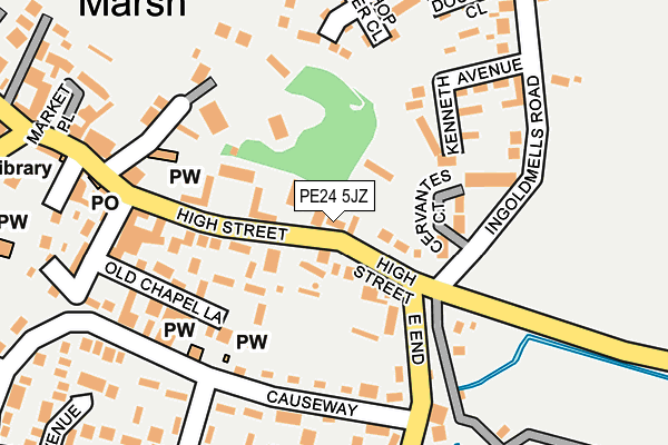 PE24 5JZ map - OS OpenMap – Local (Ordnance Survey)