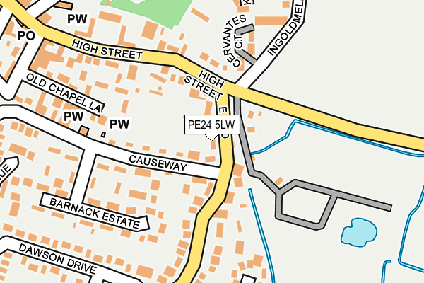PE24 5LW map - OS OpenMap – Local (Ordnance Survey)