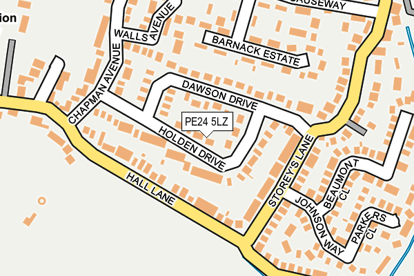 PE24 5LZ map - OS OpenMap – Local (Ordnance Survey)