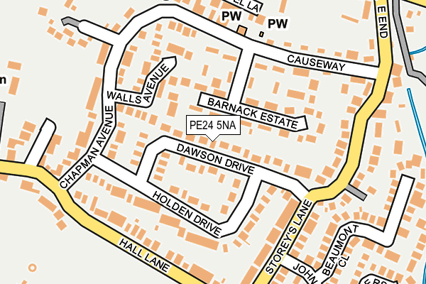 PE24 5NA map - OS OpenMap – Local (Ordnance Survey)