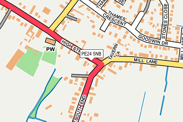 PE24 5NB map - OS OpenMap – Local (Ordnance Survey)