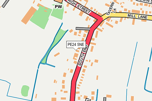 PE24 5NE map - OS OpenMap – Local (Ordnance Survey)