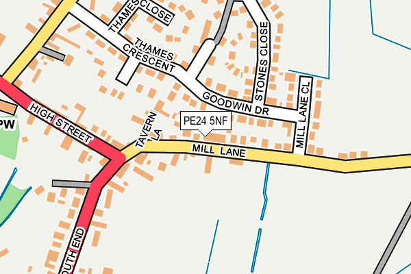 PE24 5NF map - OS OpenMap – Local (Ordnance Survey)
