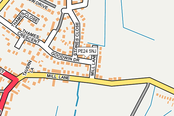 PE24 5NJ map - OS OpenMap – Local (Ordnance Survey)