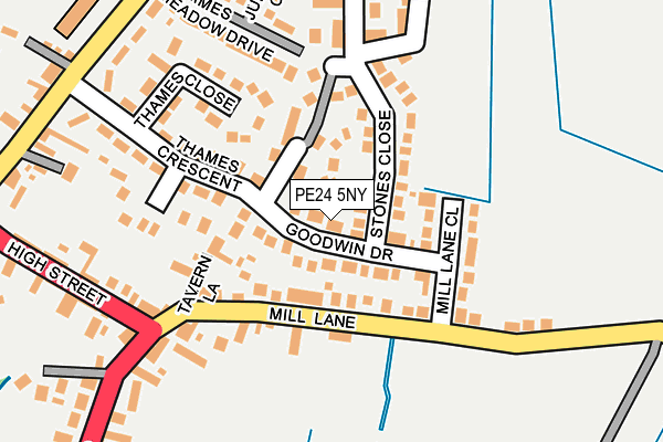 PE24 5NY map - OS OpenMap – Local (Ordnance Survey)